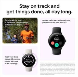Google Pixel Watch 2 – Zilverkleurige kast – Blauw sportbandje – GPS – 5ATM – Fitbit functies – 24u batterij – AMOLED scherm — thumbnail 10