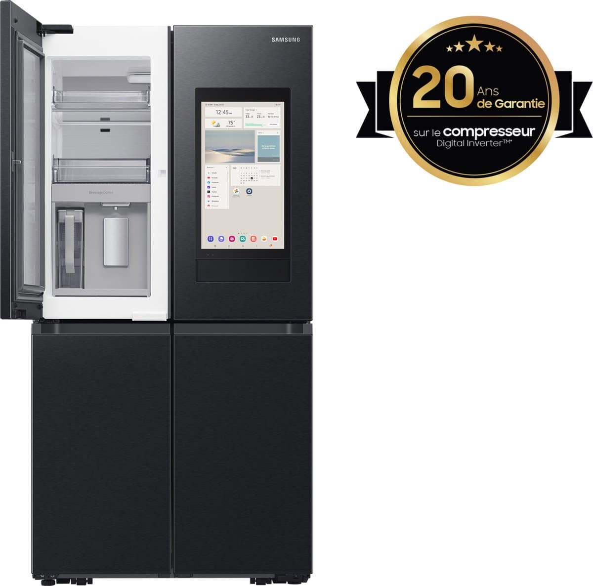 Samsung RF65DG9H0EB1 - Amerikaanse koelkast - French door - Zwart - Touch screen - LED - Op de deur — afbeelding 1
