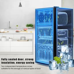 Sweiko Mini koelkast, Koel-vriescombinatie 86,8 cm hoog, 45,5 cm breed, dubbele deur, met 60-liter totaalvolume, 22-liter vriesvolume, 38-liter koelvolume. 172 kWh/jaar, LED-licht. Zwart [Energieklasse F] — thumbnail 15