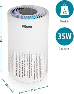 Tristar AP-4787 - Luchtreiniger Wit - 3 Filtersysteem - H13 HEPA, Koolfilter & Voorfilter - Bereik 25 m³ – Timer & Slaapmodus – Kwaliteitsindicator — thumbnail 12