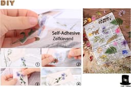 Bob Online ™ - 40 Stuks – Deco Stickers - Geel Bloemenstickers PET – Transparant Bloemstickers voor Scrapbooking, Kaarten Maken, Inpakken, DIY Ambachten, Waterflessen, Telefoonhoesjes, Laptops – Flower Stickers PET – Retro Floral Stickers Yellow — thumbnail 7