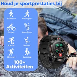 Smartwatch - Heren & Dames – horloge – met HD Touchscreen - Stappenteller, Calorie Teller, Slaap meter — thumbnail 9