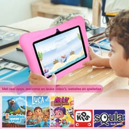 Kindertablet vanaf 3 jaar – Tablet voor Kinderen met Kinderhoes – 7 Inch – 32 GB – 4500 mAh Batterij – 2 GB Werkgeheugen – Android 11 – Roze — thumbnail 4
