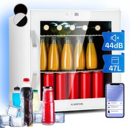 Klarstein Mini Koelkast met Glazen Deur, Kleine Stille Mini Koelkast voor Kamer & Tuin, Indoor/Outdoor Drankkoelkast met IoT/App-bediening, Koelkast voor Cosmetica & Dranken, 5–18 °C, 47 L — thumbnail 1