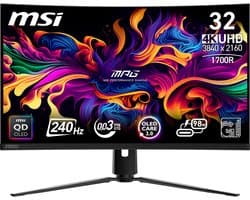 MSI MPG 321CURXDE QD-OLED computer monitor 80 cm (31.5") 3840 x 2160 Pixels 4K Ultra HD Zwart