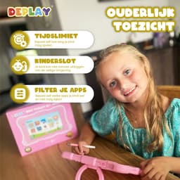 DEPLAY Kindertablet SMART 5 – Android 15 - 64GB Opslag - 4GB RAM – Kidsproof Tablet – Ouder controle – Vanaf 2+ Jaar – 8 Inch – Met Pen, Beschermhoes, Keycord & Blauwlicht Screenprotector – 5000 mAh Batterij – Roze — thumbnail 6