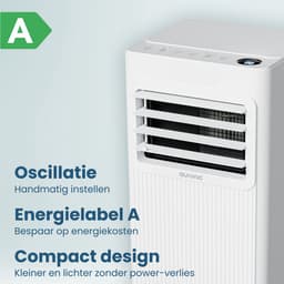 Auronic Mobiele Airco - 7.000 BTU - 3-in-1 - Airconditioning met 2 Raamafdichtingskits - Ventilator - Ontvochtiger - tot 20m² koelen - Wit — thumbnail 5