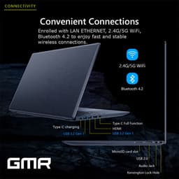 GMR | Elegante 15.6-inch Laptop voor Professionals | Intel i5 Processor - 16GB DDR5 RAM - 512GB M.2 SSD | Perfect voor Office & Zakelijk Gebruik (Windows 11 Pro + Office 2024) — thumbnail 4