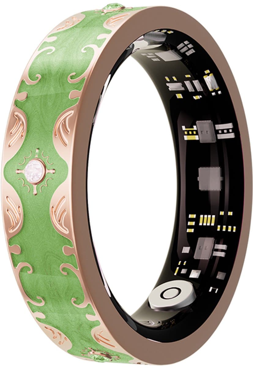 WizBay Premium Select® Bohemian Smart Ring - Mars Green - Hartslag, Slaap en Zuurstofmeting - Activiteitstracker - Maat 7 — afbeelding 1