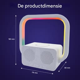 longziming -Luidspreker – Bluetooth Speaker – Draadloos Oplaadstation met Bluetooth Speaker – LED Sfeerverlichting – Speaker met Helder Geluid – Multifunctionele Bureau- en Nachtkast Speaker — thumbnail 2