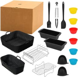 YONO Accessoires Set - geschikt voor Philips Dual Basket Airfryer - 5000 - 3000 series - 18in1 — thumbnail 8