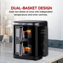 Comfy Nest CN-06184 - 2800W Airfryer - 11L - Dubbele Mand - Digitaal Opvouwbaar Zijpaneel - Kijkvenster — thumbnail 11