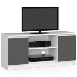 TV Meubel / AKORD Furniture Factory / Wit - Grafietgrijs / 2 Deuren / 40 cm x 120 cm — thumbnail 1