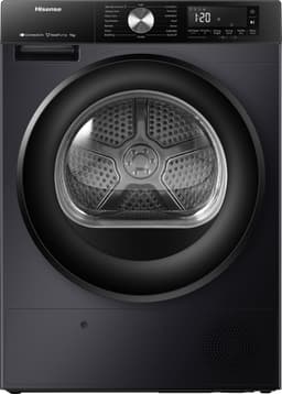 Hisense 3S Serie DH3S902BB3 - Zwarte Wasdroger met Energielabel C - Warmtepompdroger - 9kg - ConnectLife - Trommelverlichting - AutoDry - Quick Dry - Allergy Care — thumbnail 1
