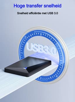 Dutch Wanted Space Draagbare Externe Harde Schijf - Snelle writing speed - 5TB HDD Opslag - Plug and play - Portable storage - Opslag extern pc of laptop - USB 3.2 - Harde schijf expansion — thumbnail 4
