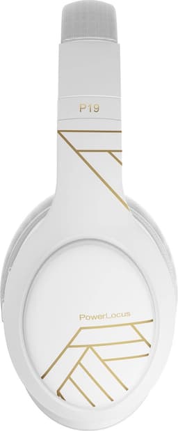 PowerLocus P19 Bluetooth Koptelefoon - Koptelefoon Draadloos - tot 70 Uur Speeltijd en met Aux Kabel - Over Ear Hoofdtelefoon - 3 EQ-Modi - Met Draagtas – Wit/Goud — thumbnail 8