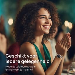 SAMMIT Smartwatch Dames - Goud - Full Touchscreen – IOS en Android – Stappenteller - Met Roze Bandje - 36mm — thumbnail 9