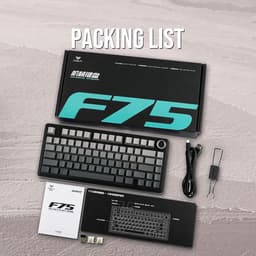AULA F75 Pro - Draadloze Gaming Toetsenbord - Mechanisch - Zij Bedrukte toetsen - Gasket - Hot Swap - Tri mode - QWERTY Toetsenborden- 80 Keys - Zeerif zwart — thumbnail 9