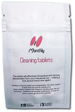 MonthlyCup Cleaning tablets - reinigingstabletten voor menstruatiecup - voor natuurlijke grondige reiniging - verwijdert verkleuring van menstruatiecup - milieuvriendelijk - 2 stuks — thumbnail 1