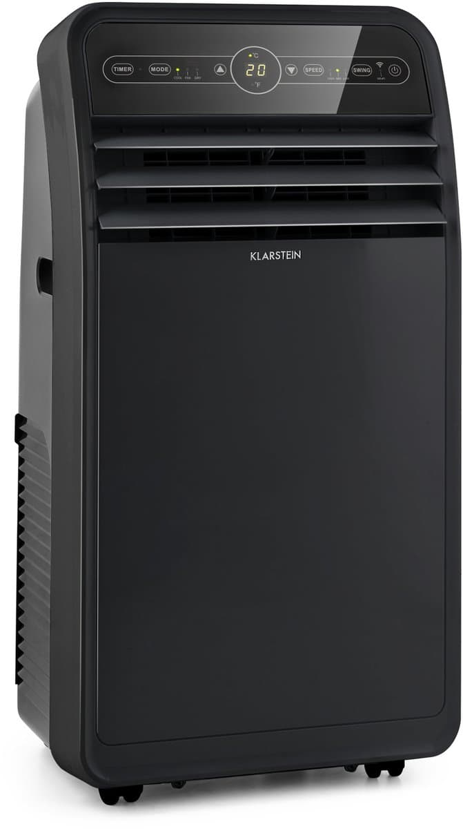 Klarstein mobiele airconditioner met luchtafvoerslang, 4-in-1 airconditioner met ventilator, luchtontvochtiger & nachtmodus, kleine & draagbare airconditioner voor thuis & op kantoor, app-bediening, 12000 BTU,1 kW voor 59 m² - Afstandsbediening — afbeelding 1