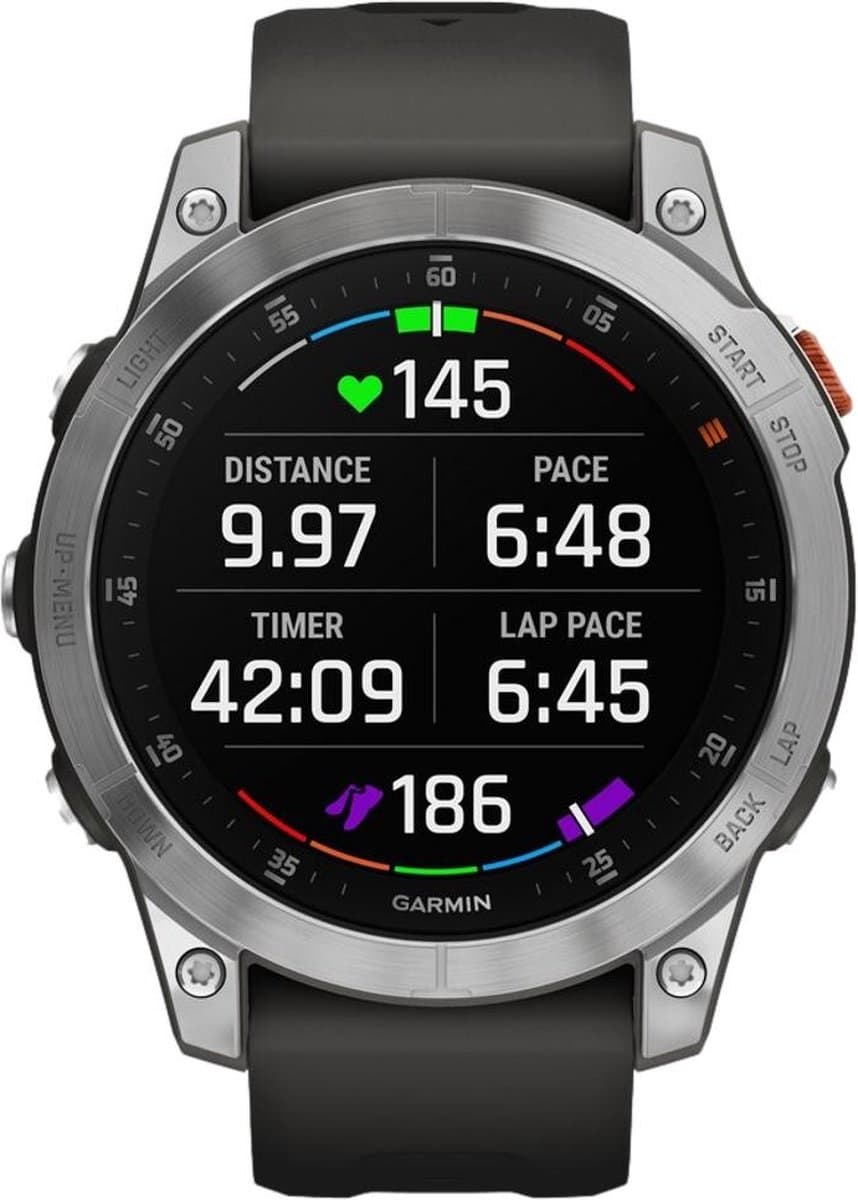 Garmin Epix Multisport Smartwatch - Helder amoled scherm - Geavanceerde GPS tracker - Multisport - 10ATM waterdicht - Slate/ Stainless steel — afbeelding 1
