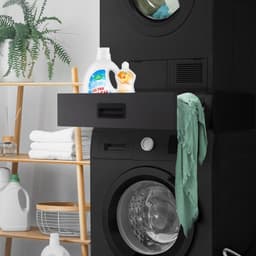 Tussenstuk voor wasmachine en droger – Universeel tussenbouwframe met lade 60,5x54 cm in zwart ML design — thumbnail 8