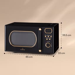 Klarstein Magnetron met Grill, 800 W, 20 Liter, 3-in-1 RVS Zwart, Met Ontdooien en Pizzafunctie, Draaiplateau, Compact - voor Keuken - Bruin - Microwave Combimagnetron Microgolfoven Microwave Oven — thumbnail 6