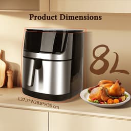 Taylor Swoden Airfryer XXL 8L met Kijkvenster – Heteluchtfriteuse Grote Capaciteit — thumbnail 7