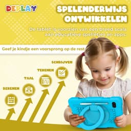 DEPLAY Kids Tablet PRO 4 - Kindertablet vanaf 2 jaar - Tablet Voor Kinderen - Tablet Kind - Met Pen, Beschermhoes en Screenprotector - Android 14 - 6000 mAh Batterij - 10 inch - Blauw — thumbnail 4