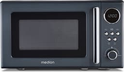 MEDION Retro magnetron (20 liter, ca. 800 watt, 5 magnetronstanden, digitaal display, ontdooifunctie, compact) grijs — thumbnail 1