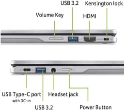 Acer Chromebook Spin 314 CP314-2HN-C034 - 2-in-1 Convertible - 14 inch - Touchscreen - 8GB - 64GB - Zilver — thumbnail 3