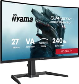 iiyama G-Master GCB2784HSU-B1 Red Eagle - 27 inch - Full HD - VA - 240Hz - Verstelbaar - Curved - HDMI 2.1, HDR10 — thumbnail 6