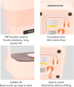 Mini Wasmachine 10 Liter met Automatische Spin Functie en Grote Capaciteit - Opvouwbare Mini Wasmachine voor EU Stopcontact — thumbnail 2