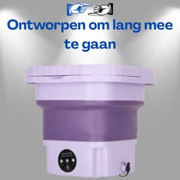 Mini Wasmachine met Centrifuge 8L Paars - Opvouwbare Wasmachine - Kleine Wasmachine - Camping Wasmachine - Wasmachine Draagbaar - Met Ebook — thumbnail 3