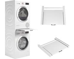 RONN® Tussenstuk Wasmachine Droger - Stapelkit - Tussenstuk Wasmachine en Droger - Tussenstuk Wasmachine Droger Zwart - Tussenstuk Wasmachine Droger Aeg - Wit - 54cm x 60cm x 8cm