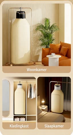 KZQ Mini Droger Elektrische Vouwbare Wasdroger Met Afstandsbediening in UV Sterilisatie Kaki 220V voor Appartement in Reis — thumbnail 4