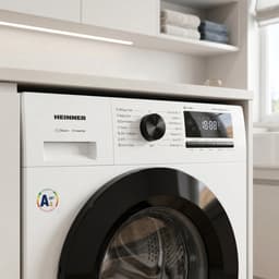 Heinner HWM-HME8014IVA20+++ Wasmachine - 8 kg - 1400 tpm - Energieklasse A-20% - Inverter Motor - Stoomfunctie met Allergy Steam & Baby Steam Care - 15 Programma's - Quick Wash 15 min - Wit - 5 Jaar Garantie — thumbnail 7