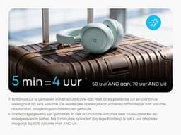 soundcore Space 2 by Anker, Active Noise Cancelling Koptelefoon, Comfortabele Pasvorm, 50H Speeltijd, LDAC Hi-Res Draadloze Audio, Dual Connection, Helderre Gesprekken, Bluetooth 6.1, Nap Mode, Draagdetectie — thumbnail 16