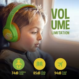 PowerLocus Bobo - Draadloze Koptelefoon voor Kinderen - Bluetooth koptelefoon - 74/85/94dB Volumebegrenzing - Led Verlichting - Audio Sharing Functie - Turtle — thumbnail 6