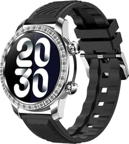 WizBay Premium Select® Smartwatch 1.52 Inch AMOLED - Bellen - Wireless Charging - Kompas - Hartslag O2 en Bloeddruk - Multi Sport - Zilver - Zwart Lederen Band extra Zwarte TPU Band — thumbnail 12