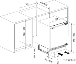 Exquisit UKS130-4-FE-010E - Inbouw koelkast - 111 Liter - Deur op Deur systeem — thumbnail 9