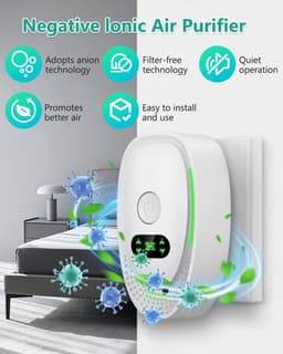 Stekker-luchtreinigers – Luchtreinigers met negatieve ionen – Draagbare mini-luchtreinigers – 4-pack – Stille werking – Ideaal voor keukens, slaapkamers en kantoren – Verwijdert effectief geuren van huisdieren en tabak — thumbnail 4