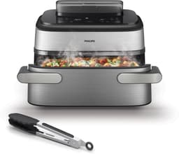 Philips Airfryer 5000-serie Megabasket Met Stoomfunctie – NA565/02 – Enkele mand óf Dubbele Mand - SteamClean – 9,5L – Tot 8 Personen – Inclusief Tang — thumbnail 1