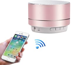 Oneay Mini draadloze speaker, draagbare Bluetooth-speaker met HD-geluid, 4 uur speeltijd, ingebouwde microfoon, TF-kaartsleuf, FM-radio en ledverlichting voor thuis en op reis - Roze — thumbnail 2