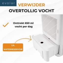 Evolar Luchtreiniger met HEPA-Filter en Ontvochtiger - 200 CADR m3/u - 2-in-1 - Air Purifier - EVO-DH65 — thumbnail 4
