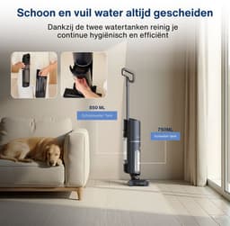 Samako Aqualis S1 - Stofzuiger met Dweilfunctie - 2-1 Vloerreiniger - Nat Droog Dweil Stofzuiger - Zelfreiniging en Droging - 35min accuduur — thumbnail 9