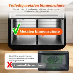 Dubbele Airfryer XXL 10L (2×5L) – 8 Automatische Programma’s – Grote Capaciteit voor 6 Personen – 2500W Krachtig Vermogen – Dual-Zone 2 Manden met SYNC Technologie – Gezond Frituren Zonder Olie – Met Kijkvenster – Zilver — thumbnail 6