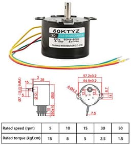 Lage Snelheid Synchrone Motor 5-50 RPM voor Industriële Toepassingen en Vaatwassers — thumbnail 2