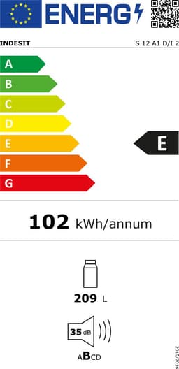 Geïntegreerde koelkast, 209 L, E, 102 kWh, 35 dB — thumbnail 2