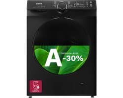 Inventum VWM8030B - Wasmachine - 8kg - 14 programma's - 1400 toeren - Energieklasse A-30% - Steam Clean - Stil: 72 dB - Zwart